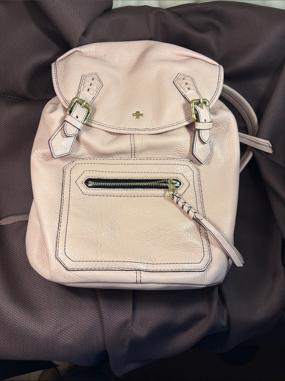 Excellent Condition orYANY Blush Pink Soft Pebbled Leather Backpack Purse